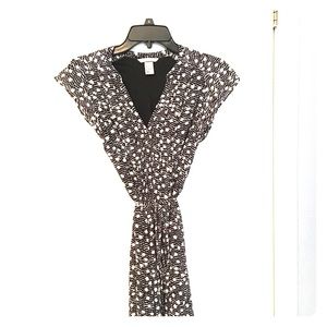 H&M Black and White Belted Dress